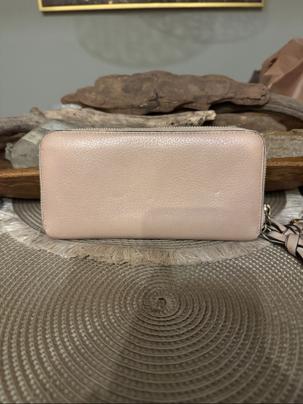 Chloe Blush Pink Pebbled Leather Zip Wallet - Picture 2 of 6